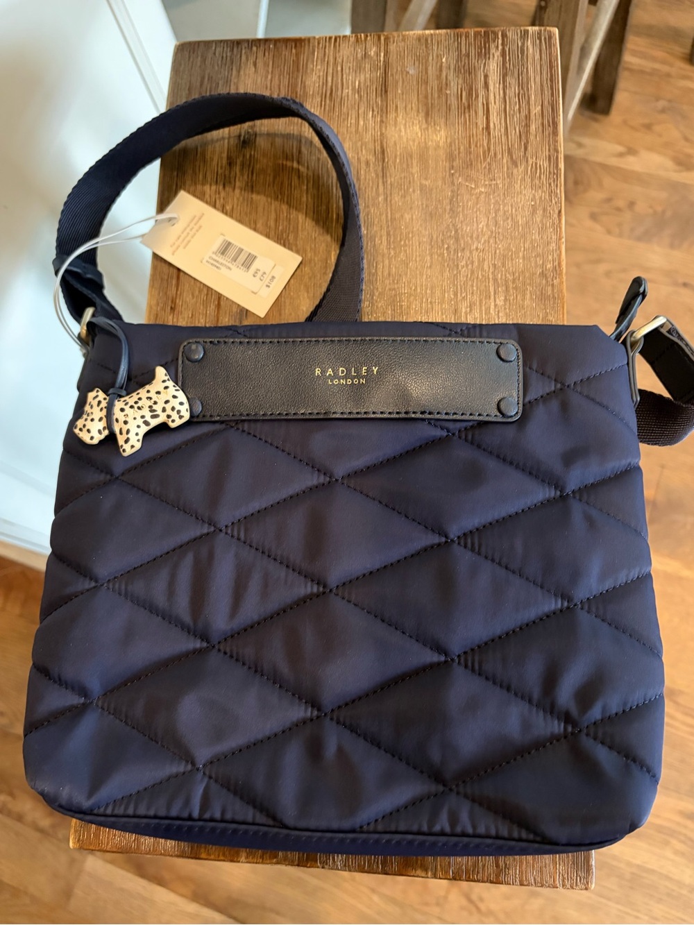 NWT RADLEY LONDON Charleston Medium Quilted Crossbody- Lake Blue Murphy $108
